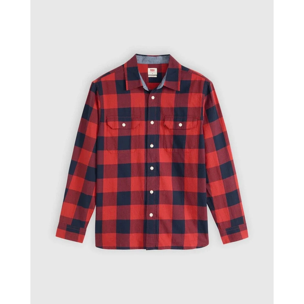 Levi's Classic Worker Overshirt Men's 2XL Red Cotton Twill Button Up JAX1860